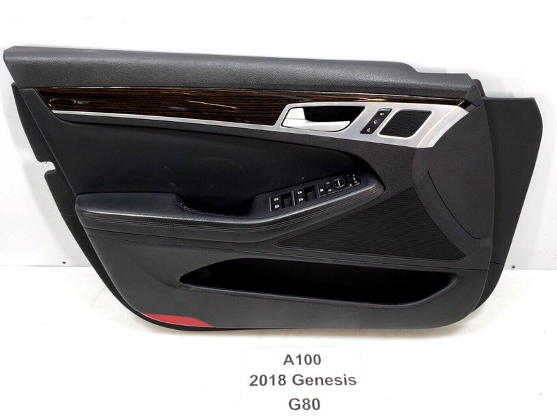 ✅17-20 OEM Hyundai Genesis G80 Front Left Driver Side Door Panel Trim Wood *Note