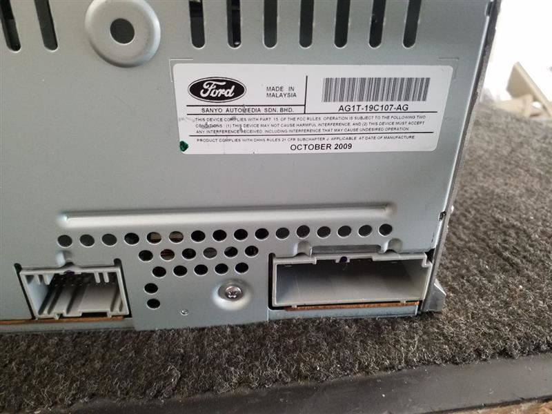 2010 Ford TAURUS Radio Receiver Single CD w/o Satellite ID AG1T-19C107-AG