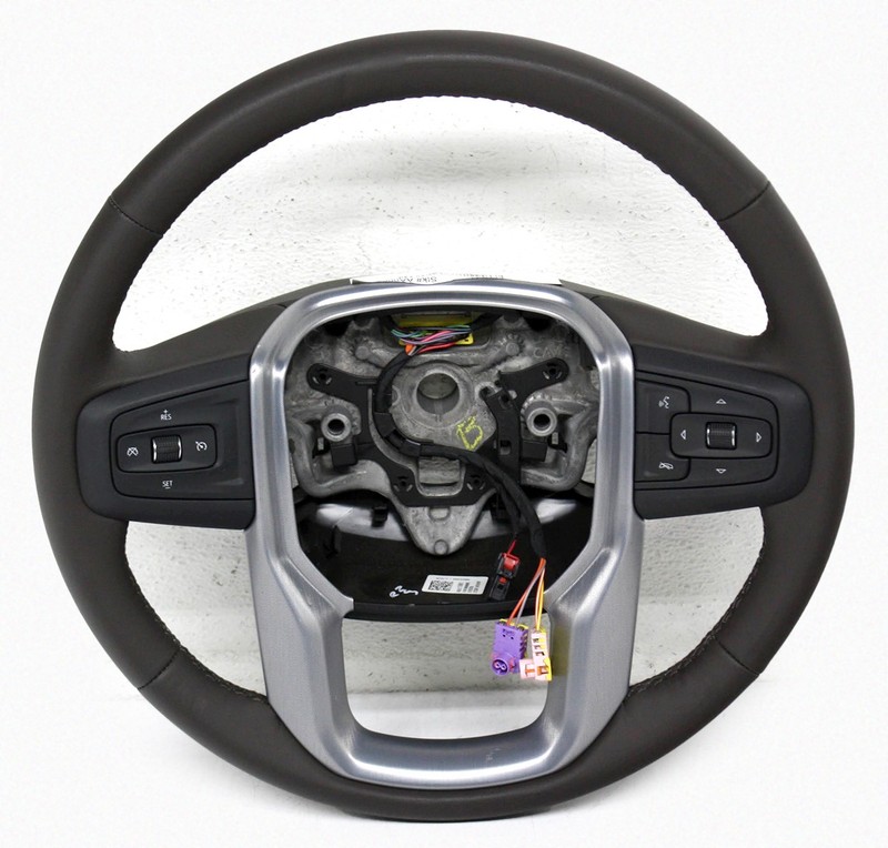 OEM Steering Wheel For GMC Sierra 2500, 3500 HD Brown Leather Brown Stitching