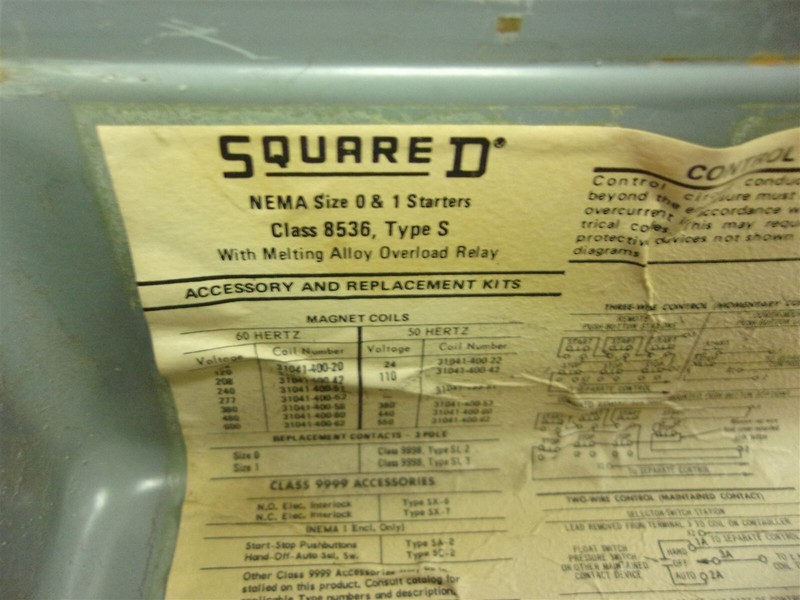 Square D Type S 8536 Starter EnclosureSCG3 Series A 9999 SC2 *FREE SHIPPING*