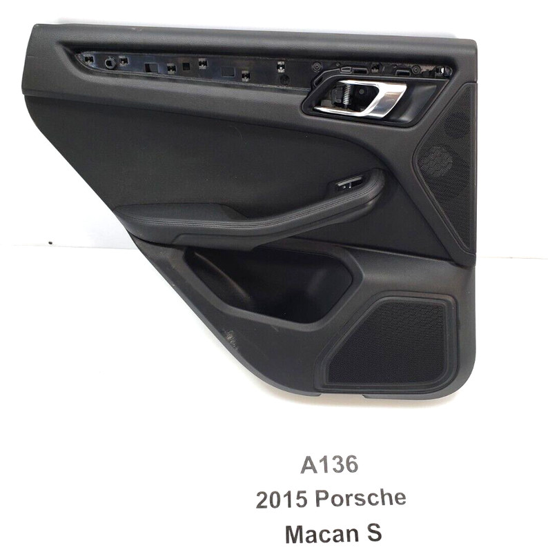 ✅ 15-18 OEM Porsche Macan 95B Rear Driver Side Door Card Panel Leather Black