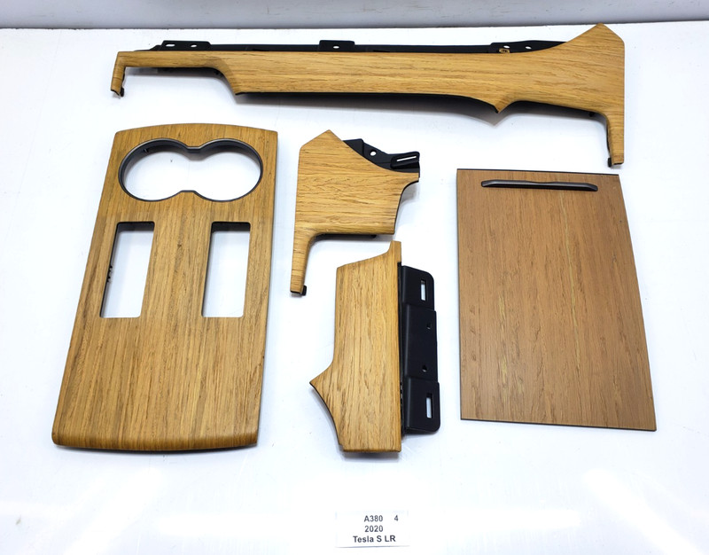 ✅ 12-20 OEM Tesla Model S Front Right Left Dashboard Console Vent Trim Wood SET