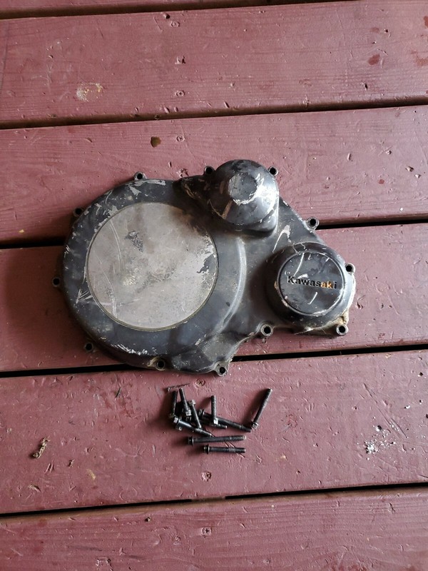 kawasaki zl1000 eliminator 1000 right engine clutch cover case zl900 1986 w/bolt