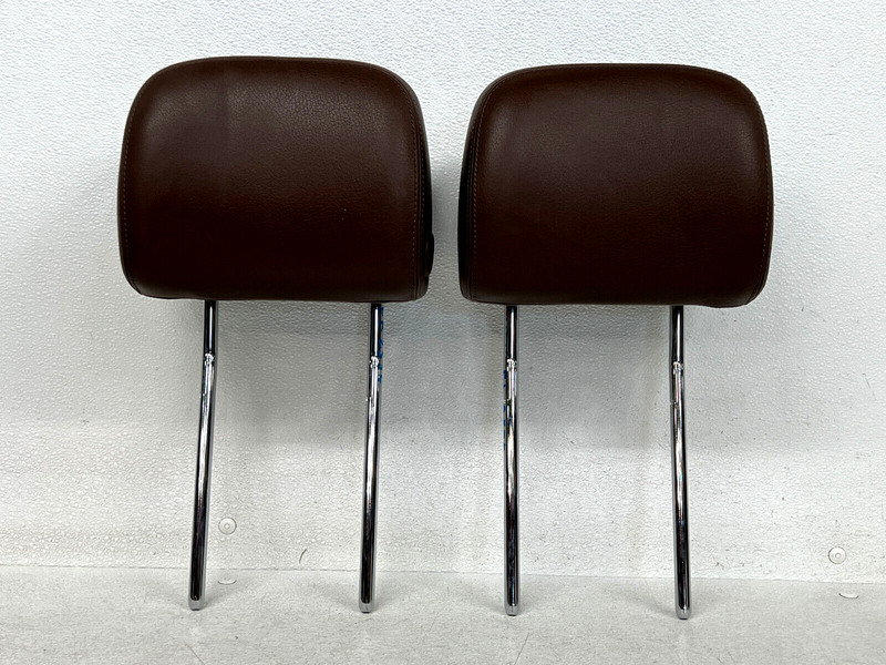 ⭐2015-2019 AUDI A3 FRONT LEFT RIGHT SEAT HEADREST BROWN LEATHER SET OEM LOT2535