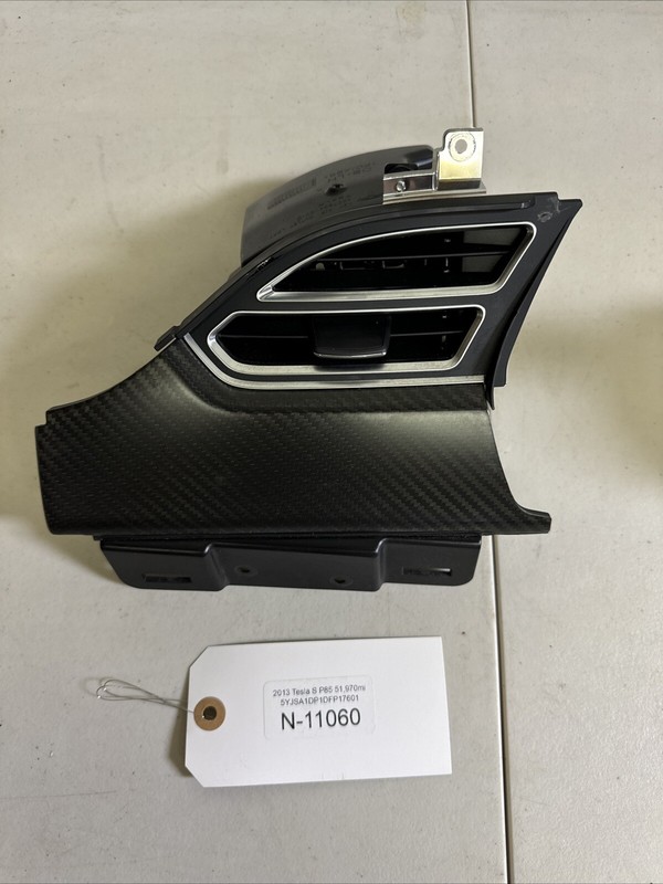 12-16 Tesla Model S Dash Left Side AC Air Vent Grille Trim Carbon 11060 B154