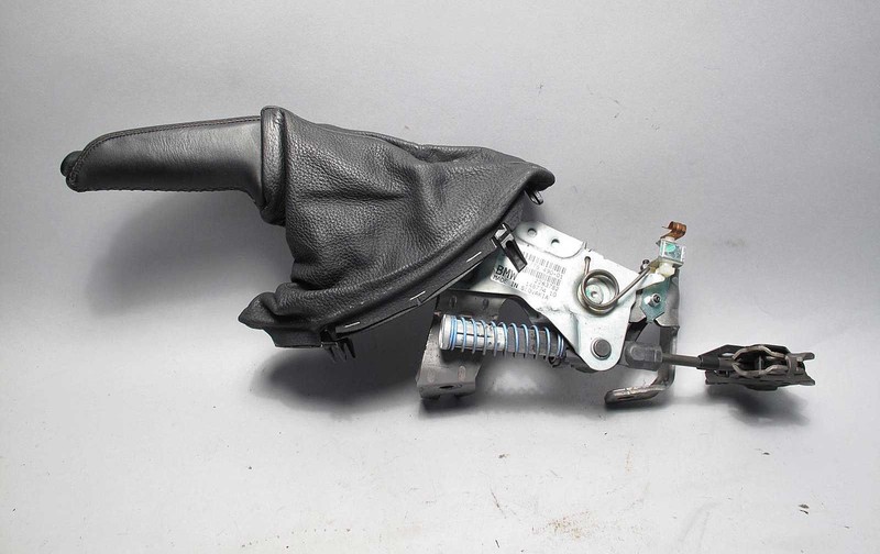 BMW E60 E63 Emergency Parking Handbrake Lever w Black Leather Boot 2004-2010 OEM