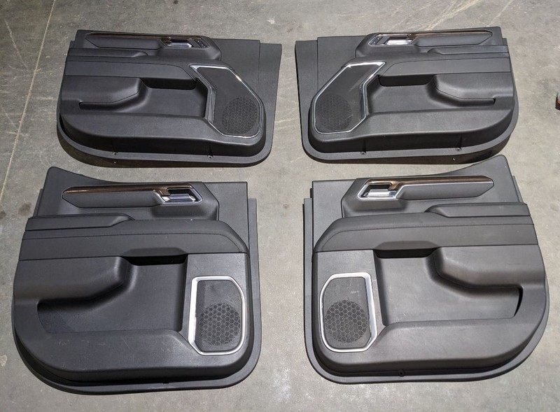 2020-2024 Silverado Sierra Set of 4 Black Door Trim Panels w/Switches