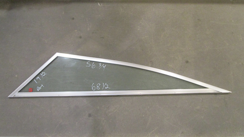 Boat Triangle Port Left Window Glass Aluminum Frame 68 1/2" x 56 3/4" x 19 1/2"