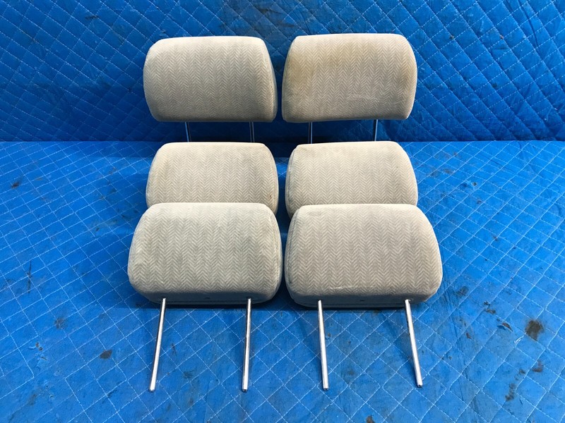 02-05 KIA SEDONA OEM FRONT REAR SEAT HEADREST GRAY LEFT RIGHT SET of 6 Cloth