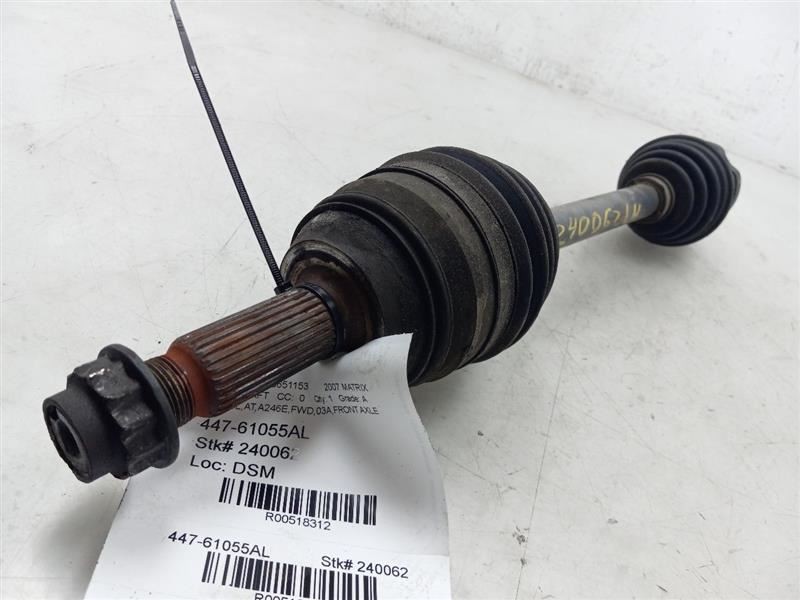 03-08 TOYOTA MATRIX 1.8L FWD AT DRIVER SIDE FRONT AXLE SHAFT