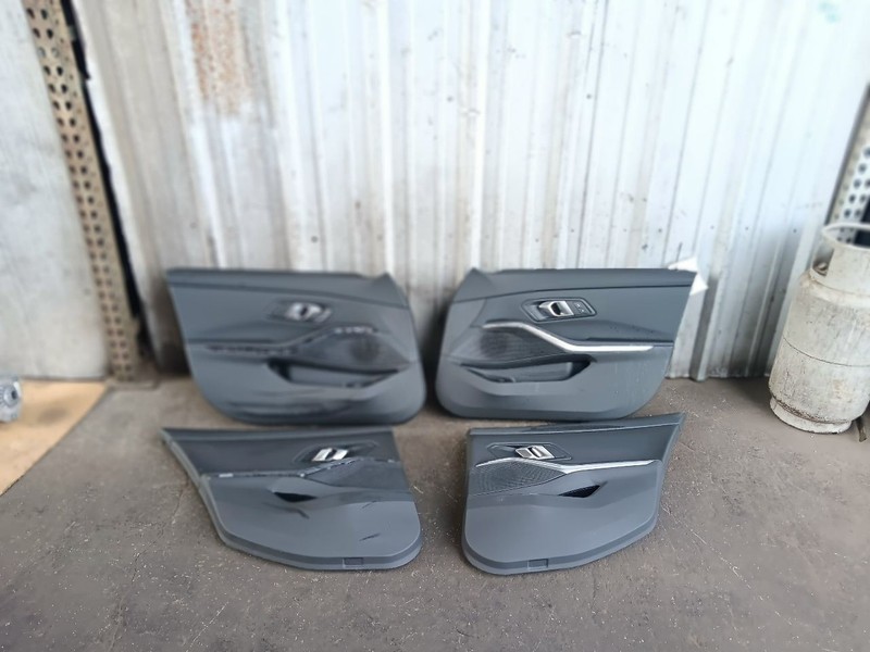 19-23 OEM BMW G20 330 M340 Front Rear Door Card Panels Sensatec Black SET