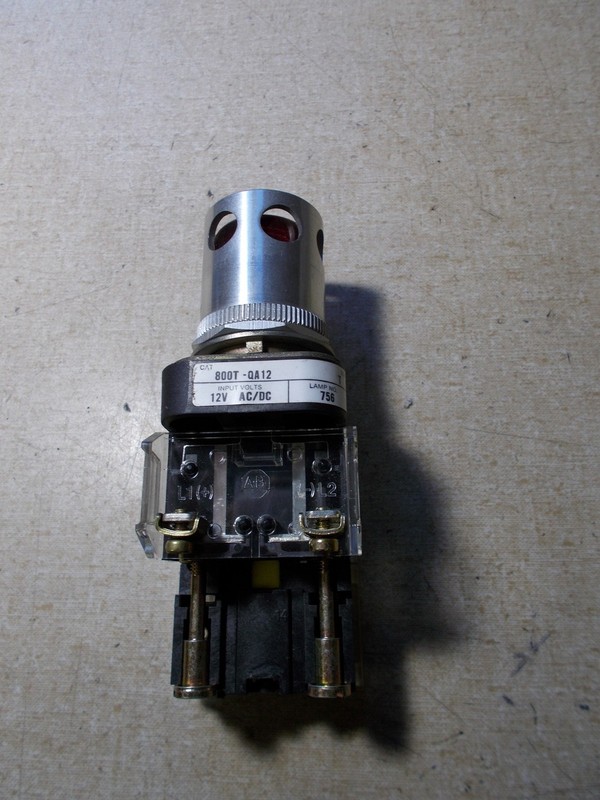 Allen Bradley 800T-QA12 Red Push Button Switch w/ Guard and Contact
