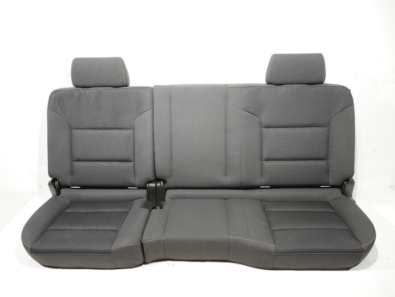 14-18 Chevrolet Silverado GMC Sierra Double Cab Rear Back Seat Cloth Black OEM