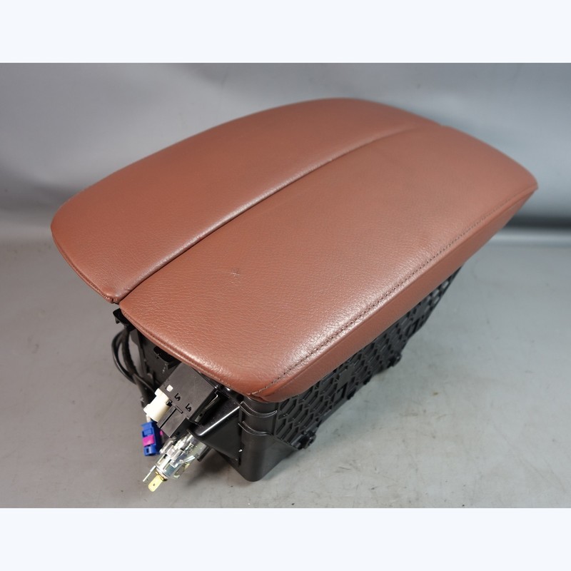 2011-2013 BMW E70 X5 LCI Front Center Console Armrest Cinnamon Brown Leather OEM