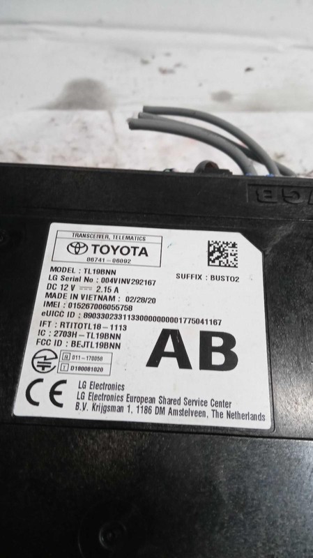 2020 Toyota Camry Telematics Interface Module OEM Grey 79k Miles NJ25-21511