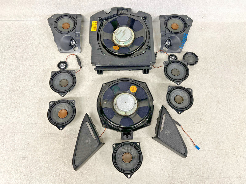 ⭐2009-2015 BMW 7-SERIES FRONT/ REAR DOOR AUDIO SPEAKER SET W/SUBWOOFER LOT2715