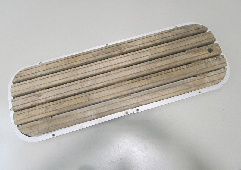 1988 Sea Sprite Floor Deck Ski Hatch Cover Teak Aluminum Frame 37 1/4" x 13 1/4