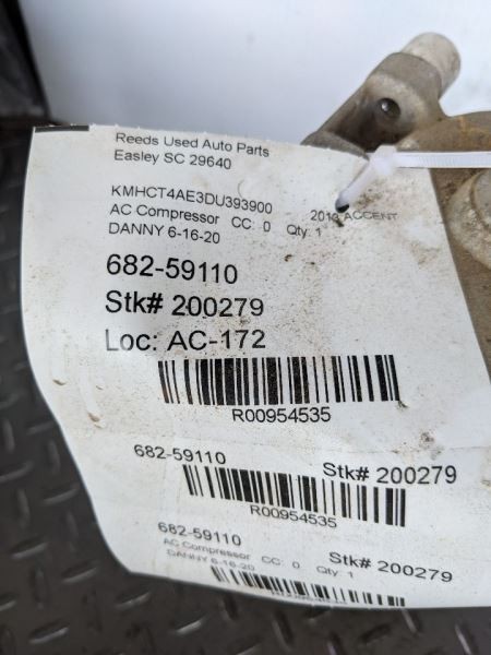 AC Compressor Manual Temperature Control Fits 12-14 ACCENT 954535
