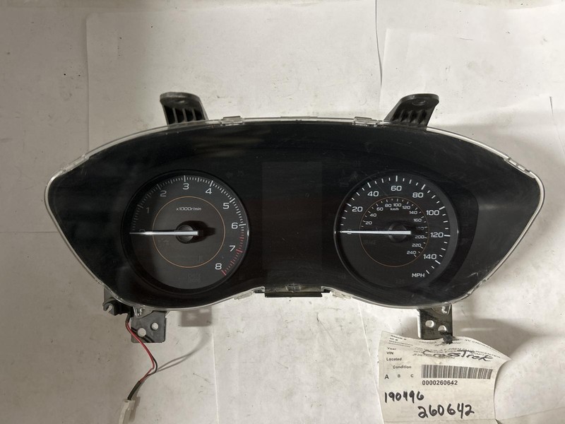 2018 XV CROSSTREK Speedometer adaptive cruise 85002FL160 226 miles OEM 18