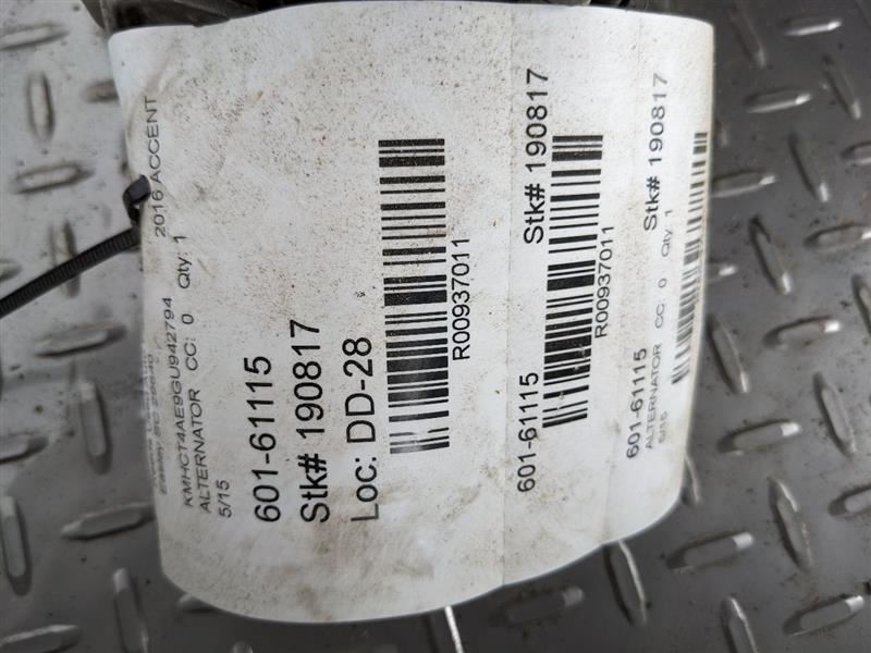 Alternator Fits 15-17 ACCENT 937011