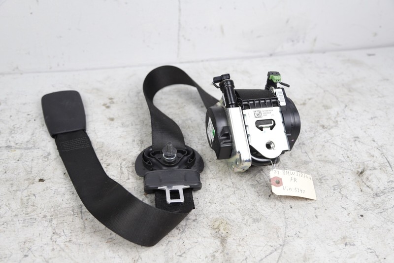 2020 2021 BMW 228 F44 FRONT RIGHT PASSENGER SEAT BELT RETRACTOR BLACK OEM 74K