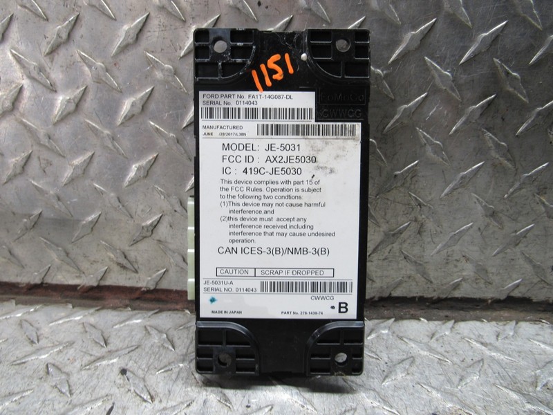 2015 LINCOLN MKC COMMUNICATION TELEMATICS CONTROL MODULE FA1T-14G087-DL