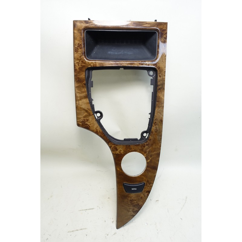 08-09 BMW E60 E61 5-Series Late Front Center Console Wood Trim Cover Poplar OEM