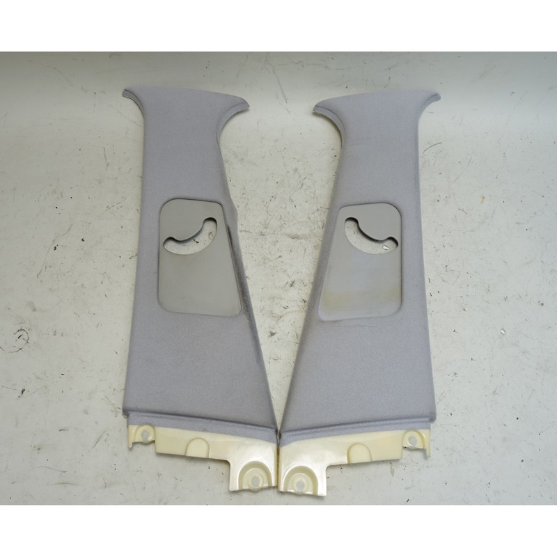 Damaged 99-03 BMW E39 5-Series Interior B- Pillar Column Covers Light Grey OEM