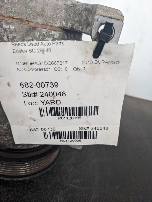 AC Compressor With Rear AC Fits 11-15 DURANGO 1120095