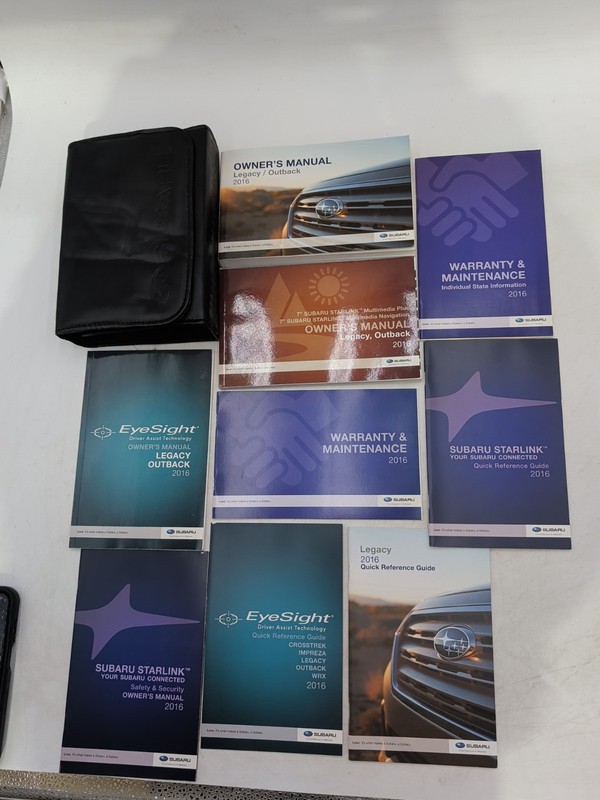 2016 Subaru Legacy Outback Owners Manual With Starlink Navigation System & Case