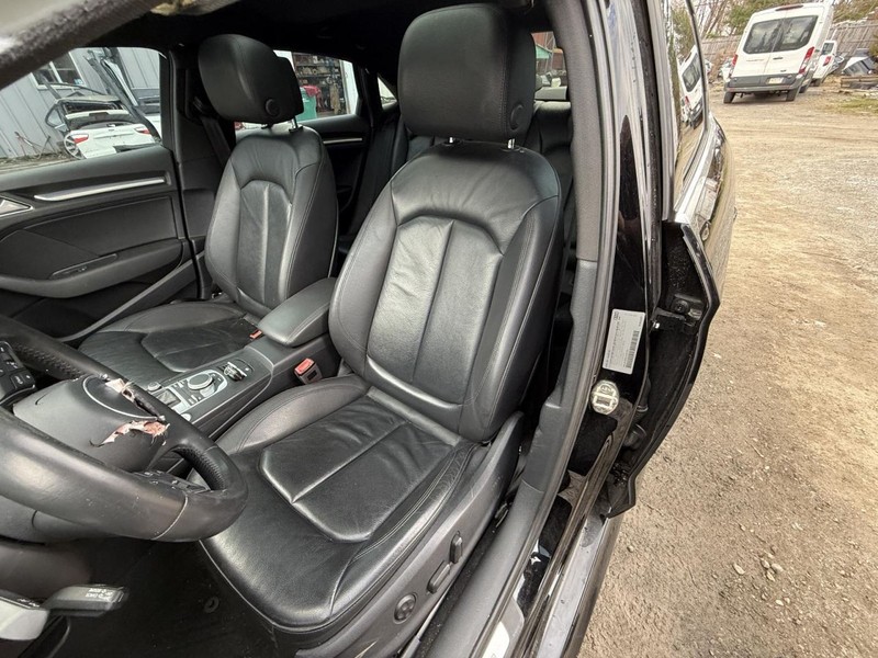 2015-2020 Audi A3 Left Driver Side Front Seat Leather Black Bag Good