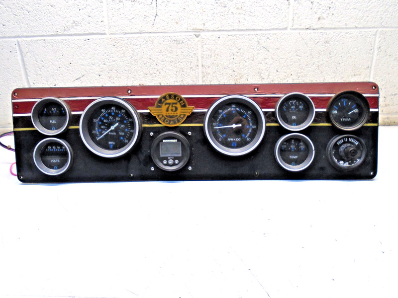 O1Larson Dashboard Panel Teleflex Gauges boat MPH RPM Oil Volts Temp Fuel Trim