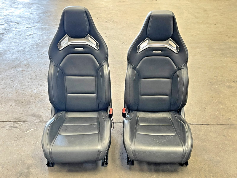 ⭐2014-2019 MERCEDES CLA45 AMG RECARO BLACK LEATHER BUCKET SEATS PAIR OEM LOT2645