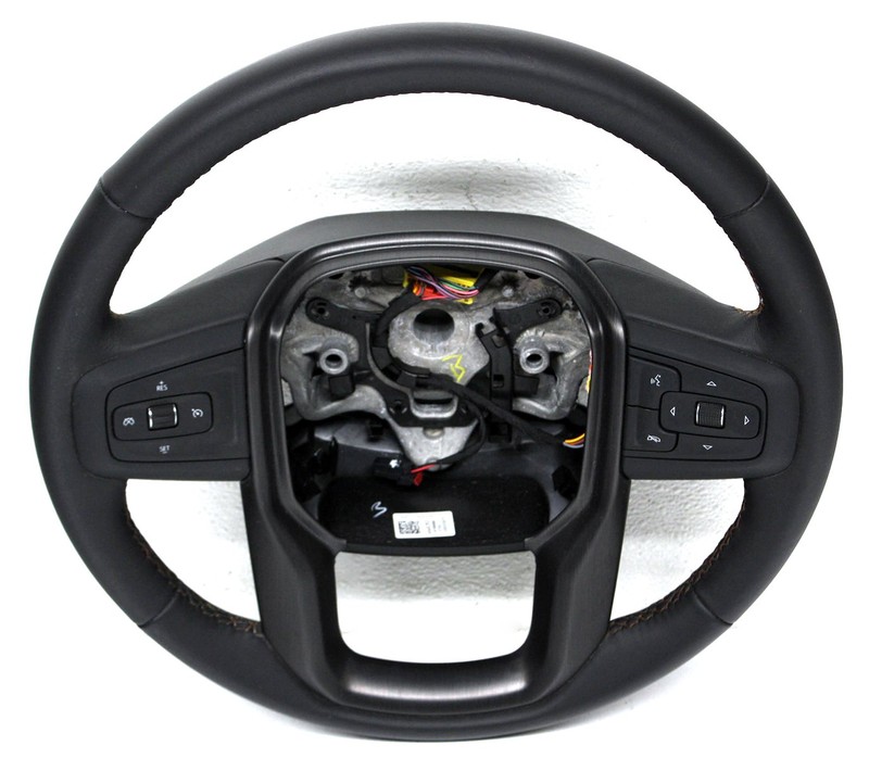 OEM Steering Wheel For GMC Sierra 2500 SLE Black Leather Orange Stitch 84946353