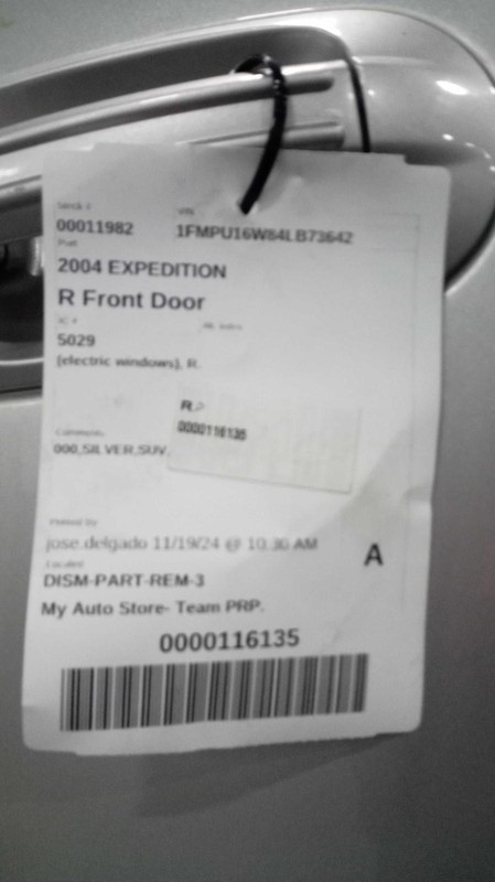 2004 Ford Expedition Right Door Silver PW PL PM 4DR SUV Used OEM Part