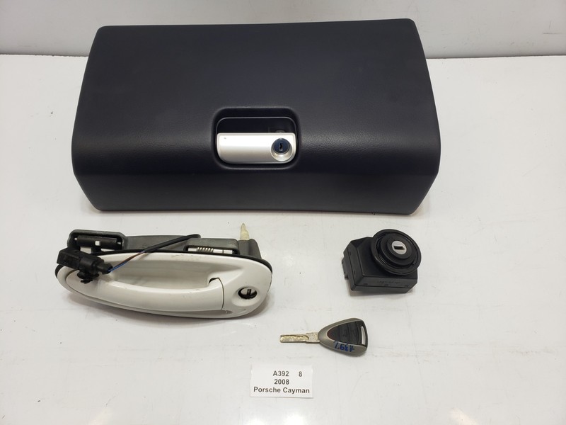 ✅05-12 OEM Porsche Cayman 987 Glove Box Door Handle Lock Ignition Switch Key SET