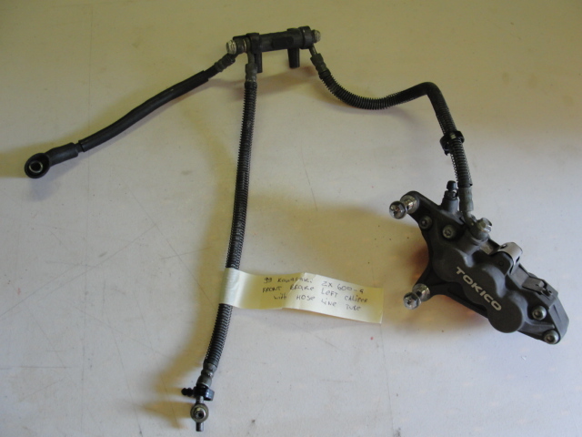 99 KAWASAKI ZX 600-G FRONT BRAKE LEFT CALIPER WITH HOSE LINE TUBE ZX600