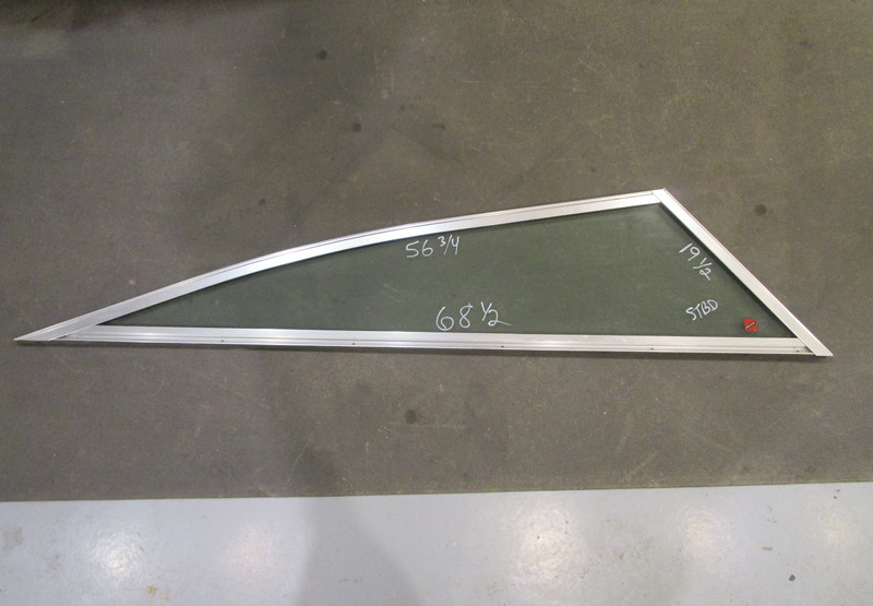 Boat Triangle STBD Right Window Glass Aluminum Frame 68 1/2" x 56 3/4" x 19 1/2"