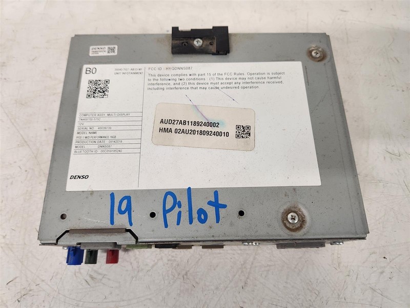 2019 Honda Pilot Audio Radio Receiver Headunit 39540-Tg7-Ab13-M1