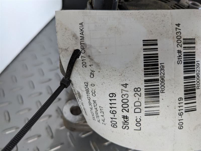 Alternator US Built VIN 5 1st Digit Fits 16-20 OPTIMA 962391