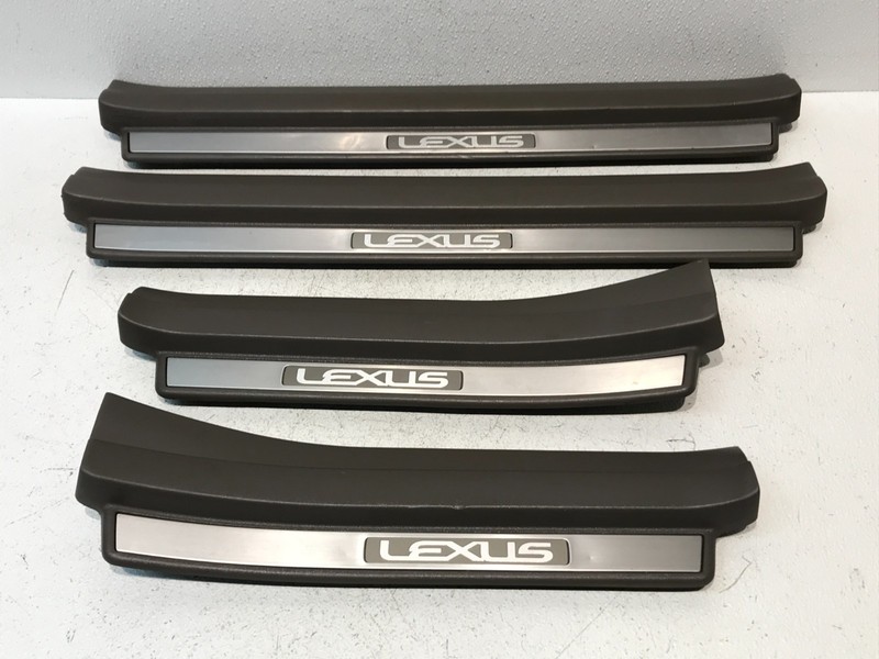 01-06 LEXUS LS430 SET DOOR SILL SCUFF STEP PLATE TRIM FRONT REAR BROWN