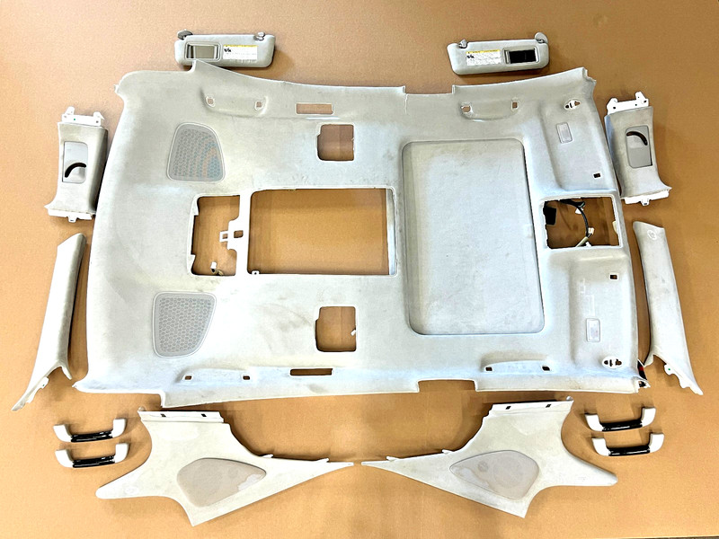 ⭐2007-2009 LEXUS LS600H INTERIOR HEADLINER A B C PILLAR TRIM SET TAN OEM LOT2622