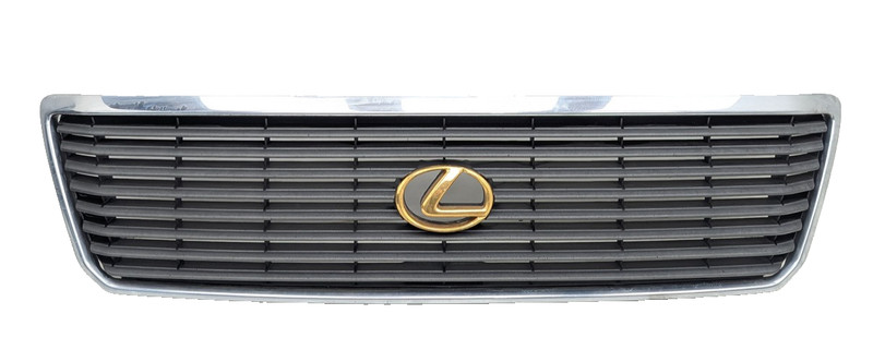 98-00 LEXUS UCF20L LS400 FRONT UPPER HOOD CHROME GRILLE W GOLD EMBLEM OEM