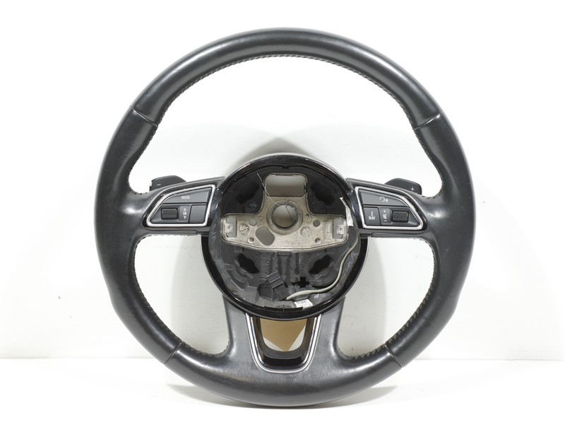 2013-2017 Audi Q5 Steering Wheel W/ Control Buttons Assy Leather Black OEM