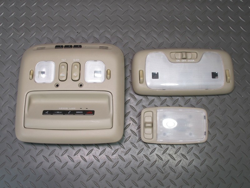 2003-2007 LEXUS UZJ100L LX470 UPPER ROOF OVERHEAD CONSOLE DOME LIGHT LAMP SET