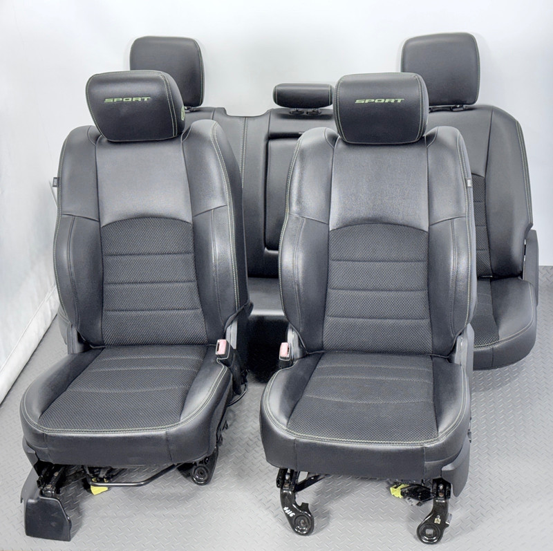✅ 2009-24 RAM 1500-3500 Sport Crew Cab OEM LEATHER HEATED SEAT SET of 4 Black