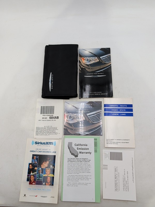 2012 Chrysler Town and Country Owners Manual User Guide Case Touring Limited