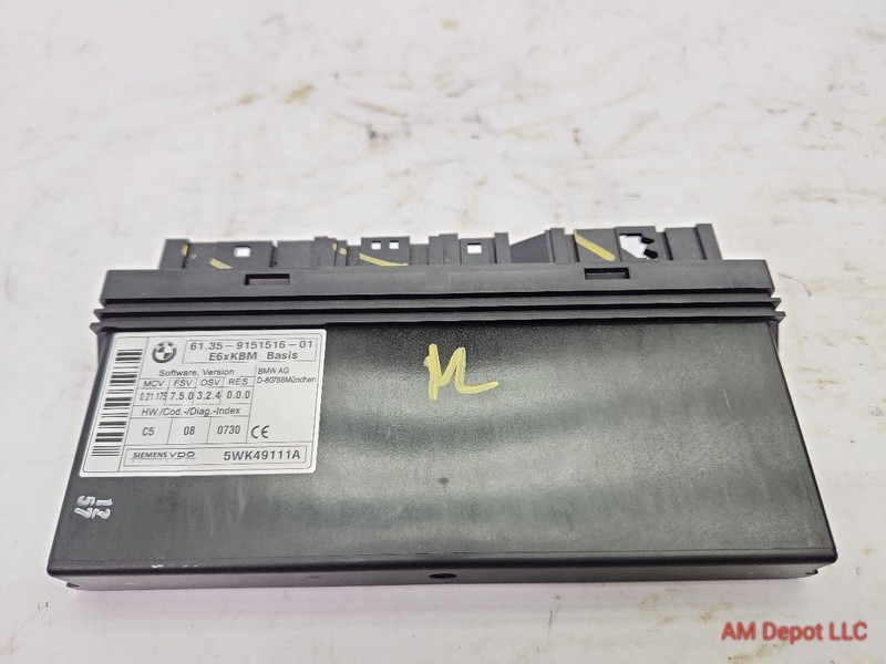 2008 BMW 535i 535xi 528xi 528i E60 BCM Body Control Module KBM Basis 61359151516