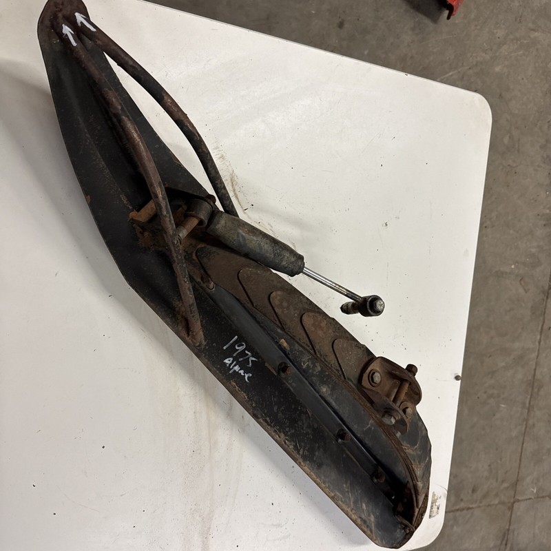 1975 Ski-Doo Alpine 640 Vintage Snowmobile front metal ski and suspension