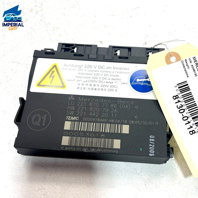 Mercedes S550 S600 2007-2010 Front Left or Right Seat Contour Control Module OEM